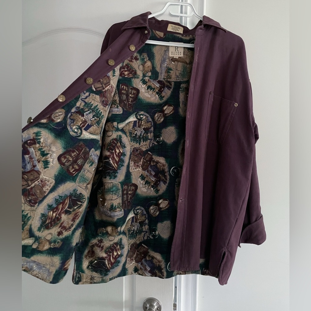 Vintage Arrow River Brand Men's Dark Purple Shacket - large
